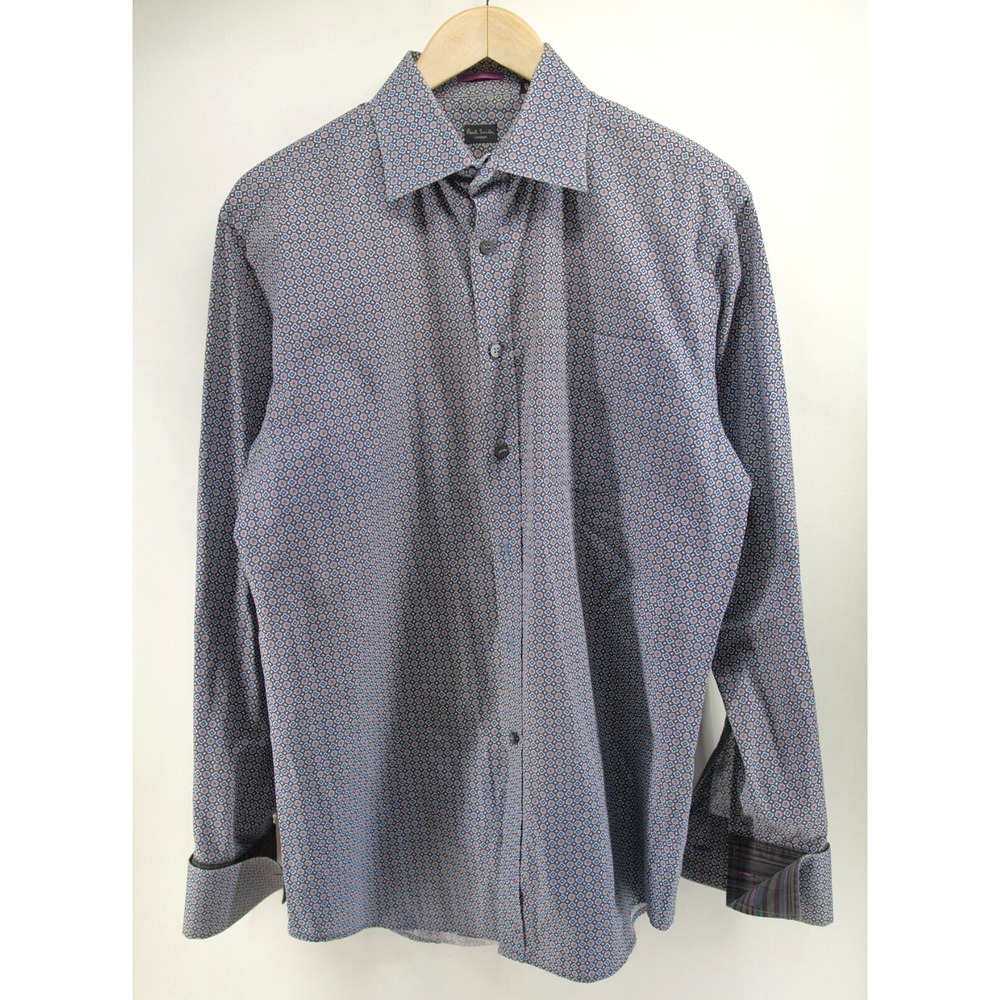 Paul Smith London Mens Shirt Floral Print SIZE‎ 16 / 41 Slim Fit French Cuff
